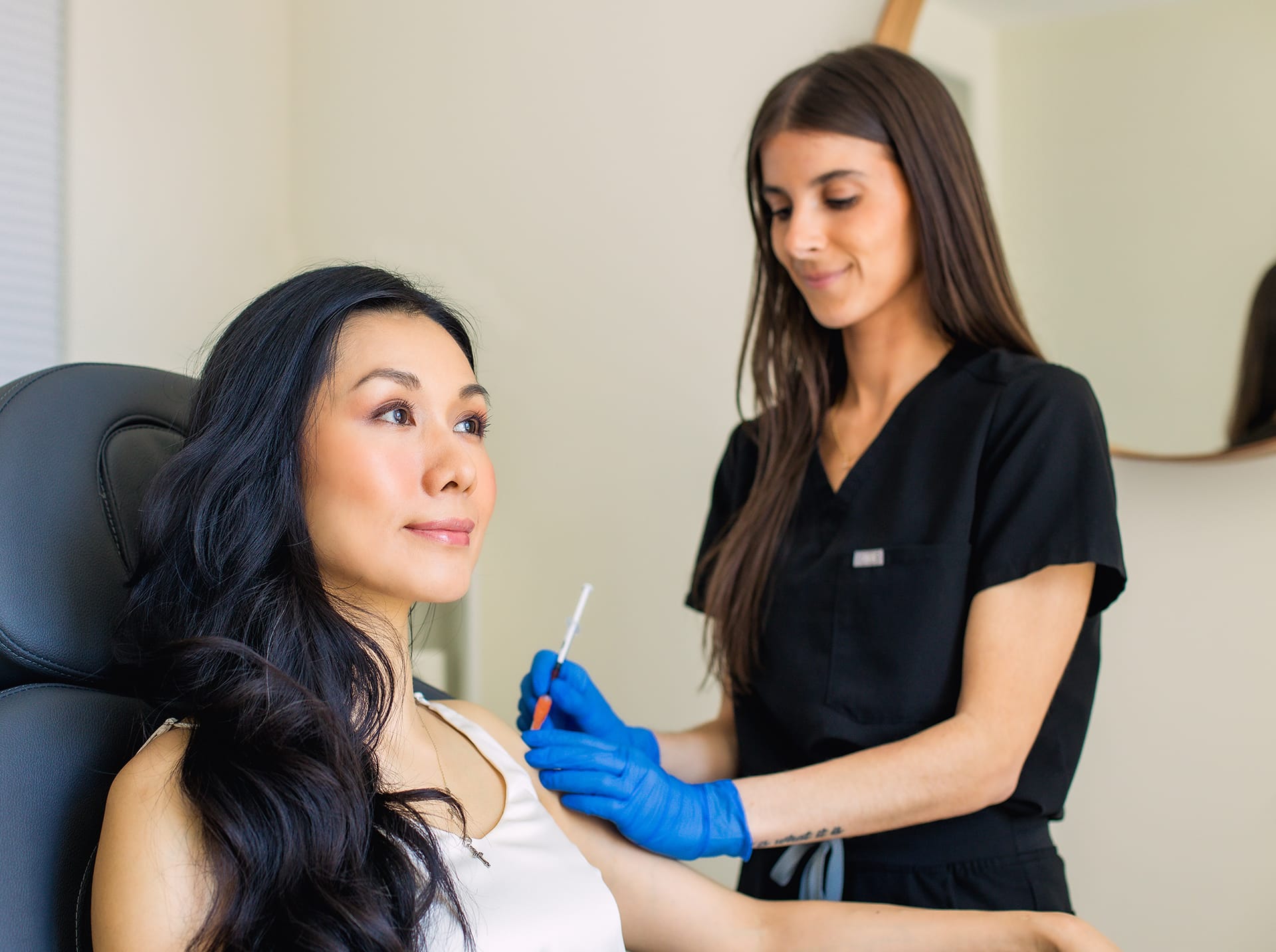 Nurse and patient during treatment